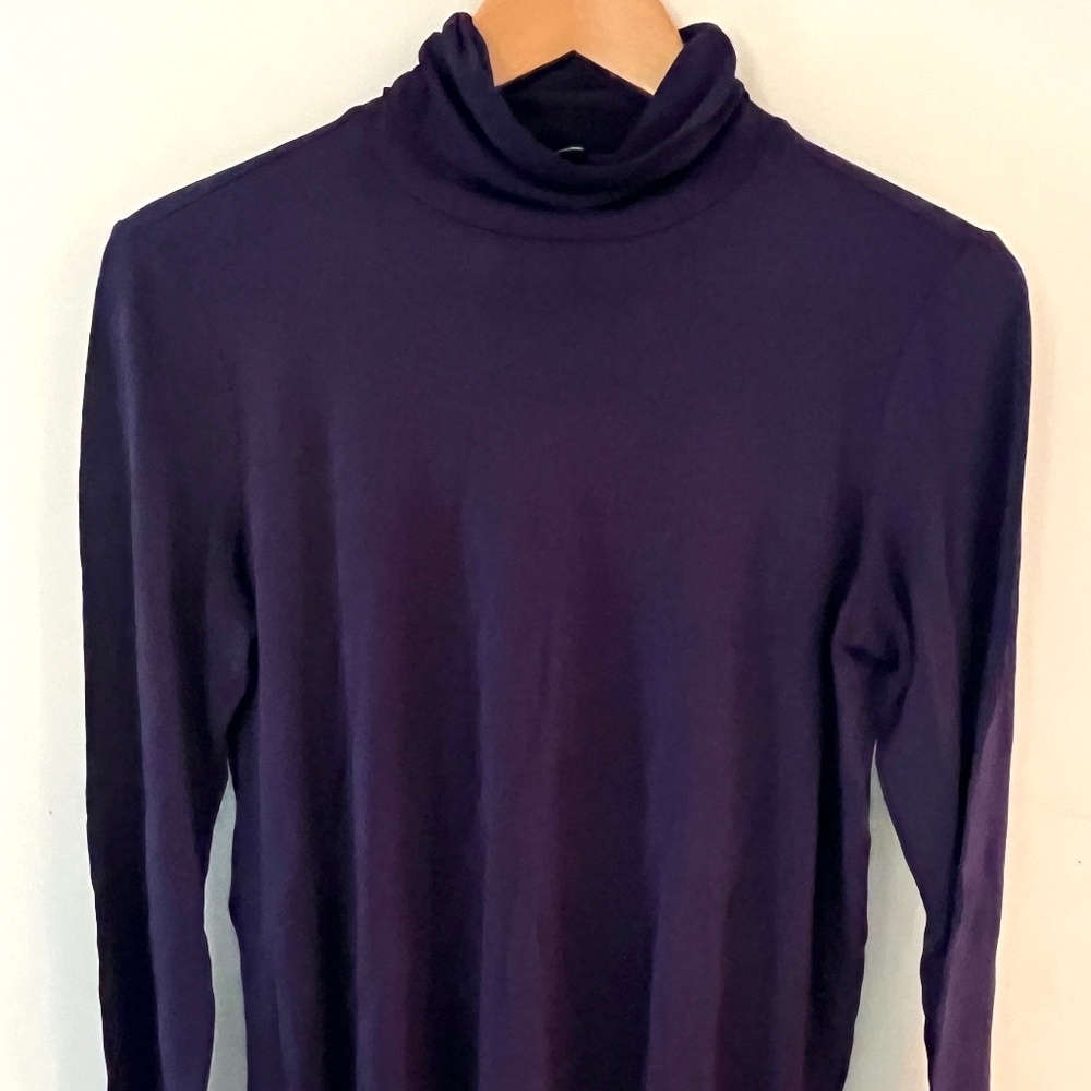 Eileen Fisher Purple Jersey Turtleneck